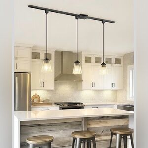 1 Elegant Black and Glass Pendant Light 💡